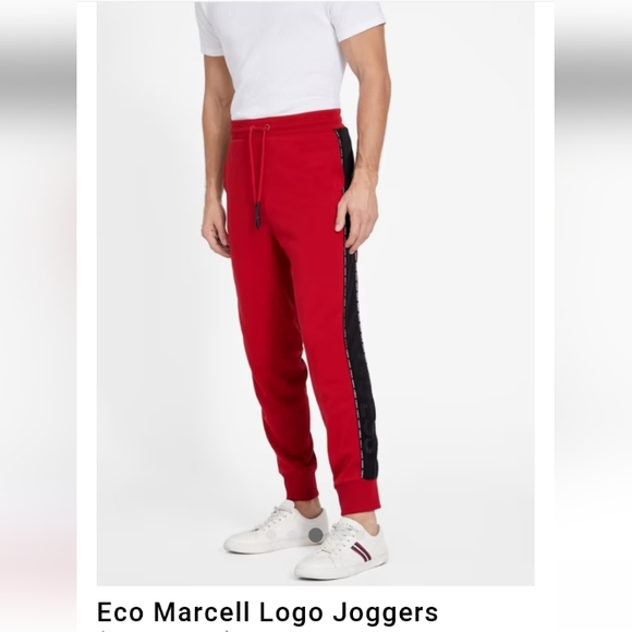 Guess Iben Hoodie Colorblock Jogger Set Red, Black & White Men's (2023) NWOT - Picture 2 of 15